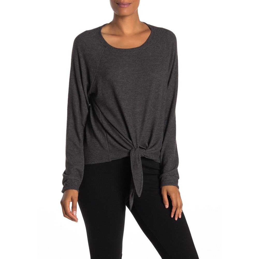 Show Me‎ Your Mumu Raven Tie Sweater Charcoal Grey Long Sleeve Top XS NEW